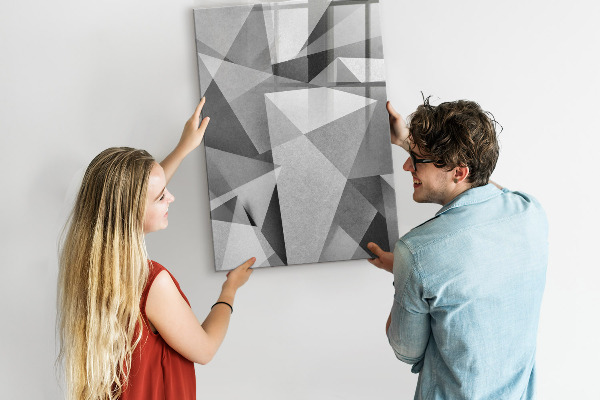 Decoratief glazen wandbord beschrijfbaar en magnetisch Modern prikbord voor notities en foto's