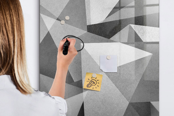 Decoratief glazen wandbord beschrijfbaar en magnetisch Modern prikbord voor notities en foto's