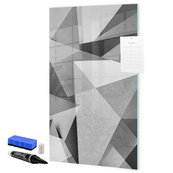 Decoratief glazen wandbord beschrijfbaar en magnetisch Modern prikbord voor notities en foto's