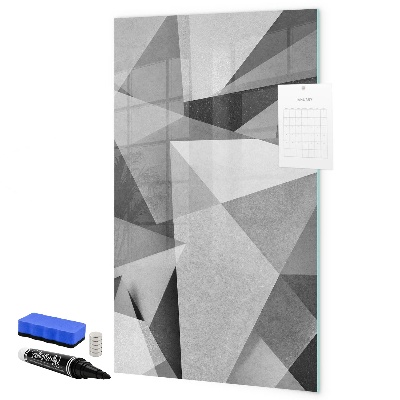 Decoratief glazen wandbord beschrijfbaar en magnetisch Modern prikbord voor notities en foto's