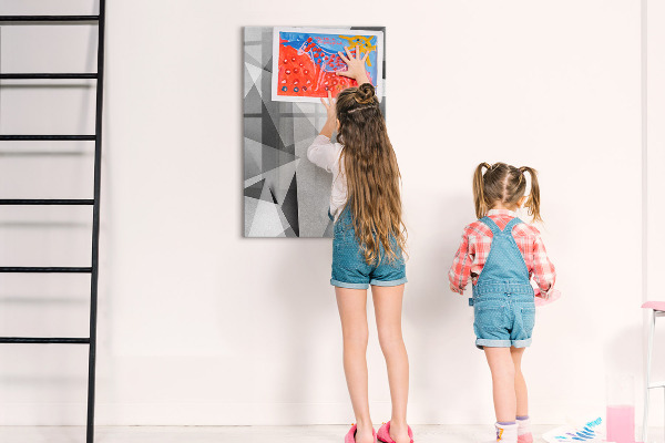 Decoratief glazen wandbord beschrijfbaar en magnetisch Modern prikbord voor notities en foto's