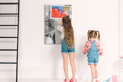 Decoratief glazen wandbord beschrijfbaar en magnetisch Modern prikbord voor notities en foto's
