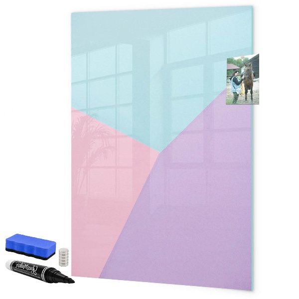 Memobord van glas met print inclusief neodymium magneten Een kleurrijk prikbord voor notities en foto's