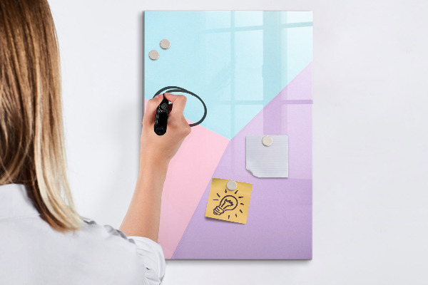 Memobord van glas met print inclusief neodymium magneten Een kleurrijk prikbord voor notities en foto's