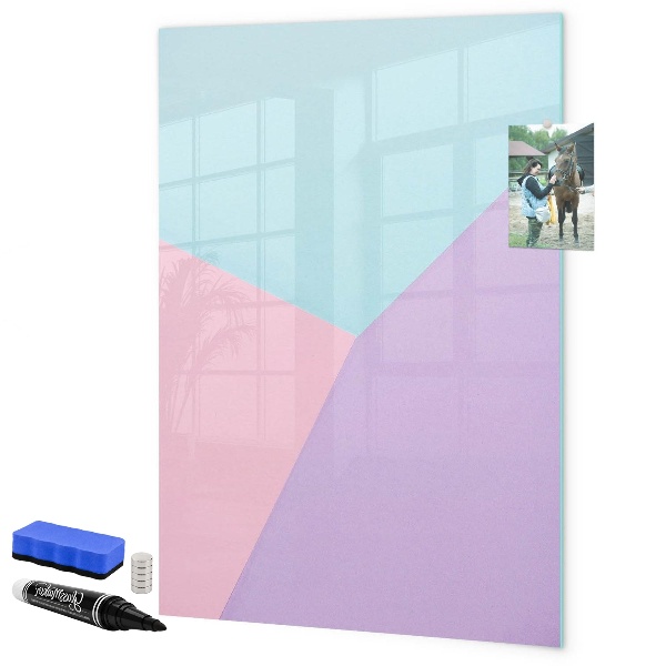 Memobord van glas met print inclusief neodymium magneten Een kleurrijk prikbord voor notities en foto's