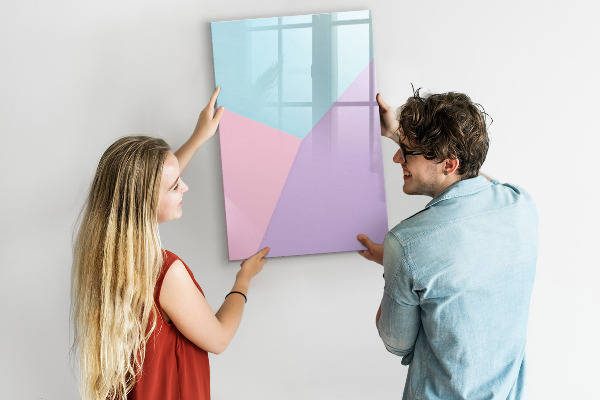 Memobord van glas met print inclusief neodymium magneten Een kleurrijk prikbord voor notities en foto's