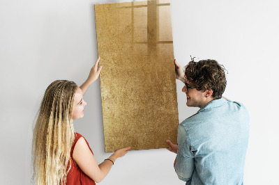 Memobord van glas met print inclusief neodymium magneten Gouden prikbord voor foto's en notities