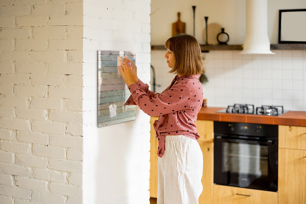 Decoratief glazen wandbord beschrijfbaar en magnetisch Stijlvol bord voor foto's en notities