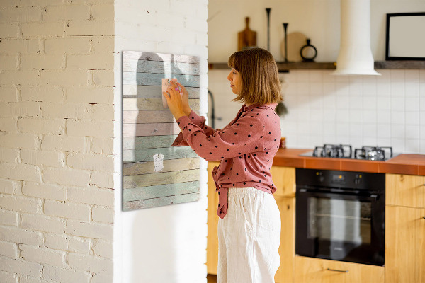Decoratief glazen wandbord beschrijfbaar en magnetisch Stijlvol bord voor foto's en notities