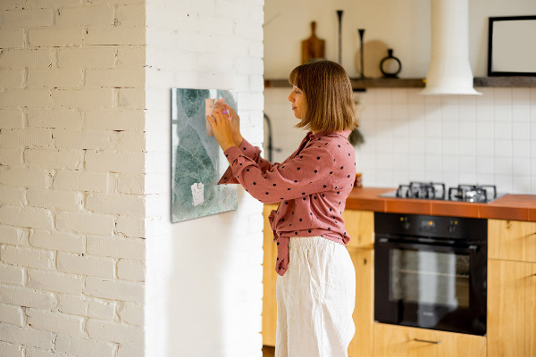 Memobord van glas met print inclusief neodymium magneten Magnetisch bord voor foto's en notities