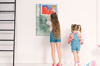 Memobord van glas met print inclusief neodymium magneten Magnetisch bord voor foto's en notities