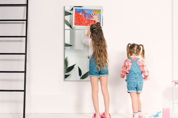 Memobord van glas met print inclusief neodymium magneten Groen bord voor foto's en notities