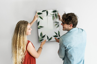 Memobord van glas met print inclusief neodymium magneten Groen bord voor foto's en notities