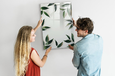 Memobord van glas met print inclusief neodymium magneten Groen bord voor foto's en notities