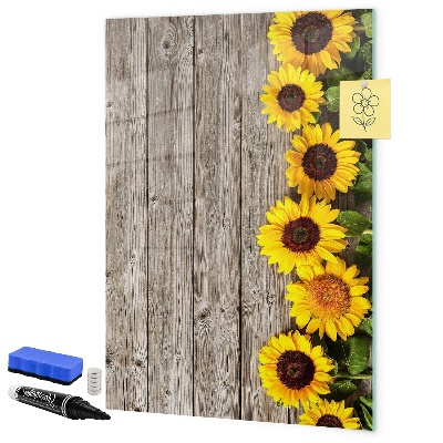 Memobord van glas met print inclusief neodymium magneten Creatief bloemen- en fotobord