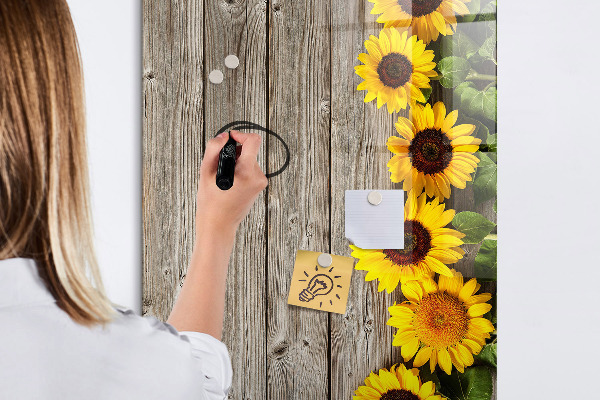 Memobord van glas met print inclusief neodymium magneten Creatief bloemen- en fotobord