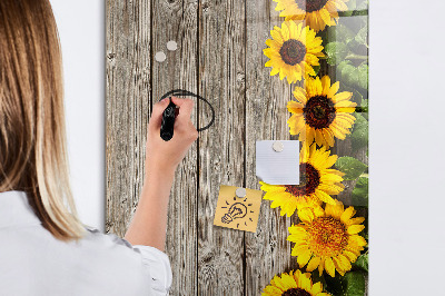Memobord van glas met print inclusief neodymium magneten Creatief bloemen- en fotobord