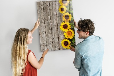 Memobord van glas met print inclusief neodymium magneten Creatief bloemen- en fotobord