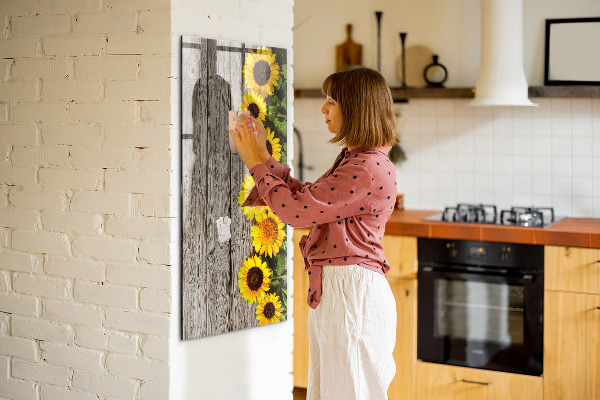 Memobord van glas met print inclusief neodymium magneten Creatief bloemen- en fotobord