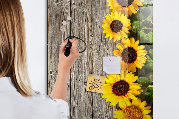 Memobord van glas met print inclusief neodymium magneten Creatief bloemen- en fotobord