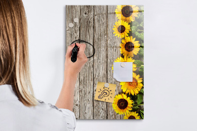 Memobord van glas met print inclusief neodymium magneten Creatief bloemen- en fotobord