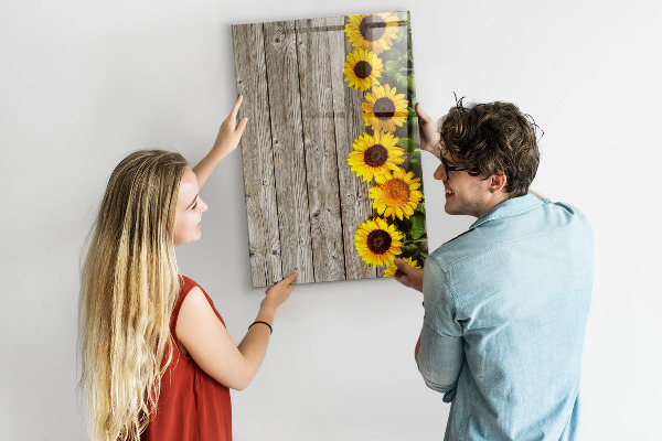Memobord van glas met print inclusief neodymium magneten Creatief bloemen- en fotobord