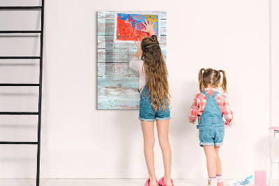 Decoratief glazen wandbord beschrijfbaar en magnetisch Decoratief fotobord in rustieke stijl