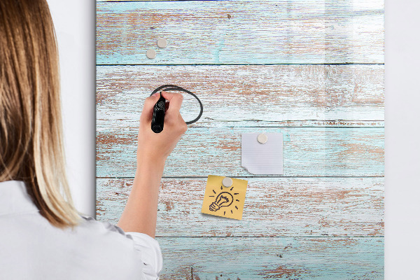Decoratief glazen wandbord beschrijfbaar en magnetisch Decoratief fotobord in rustieke stijl