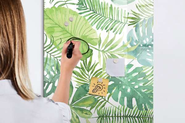 Decoratief glazen wandbord beschrijfbaar en magnetisch Groen bord met ruimte voor foto's