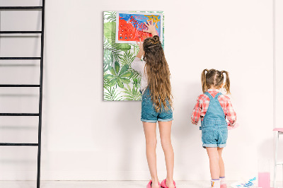 Decoratief glazen wandbord beschrijfbaar en magnetisch Groen bord met ruimte voor foto's