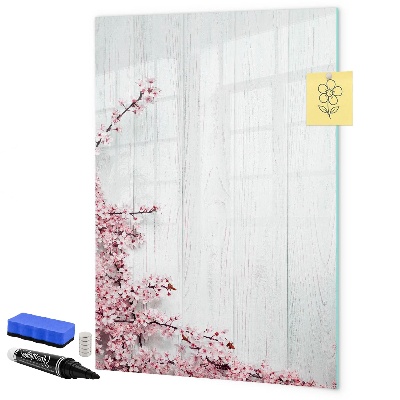 Decoratief glazen wandbord beschrijfbaar en magnetisch Een creatieve ruimte voor foto's en notities