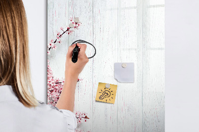 Decoratief glazen wandbord beschrijfbaar en magnetisch Een creatieve ruimte voor foto's en notities
