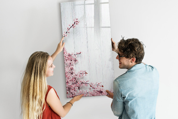 Decoratief glazen wandbord beschrijfbaar en magnetisch Een creatieve ruimte voor foto's en notities