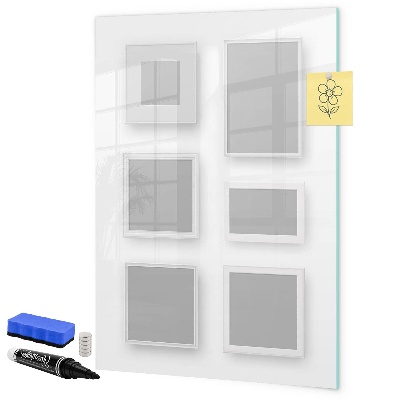 Memobord van glas met print inclusief neodymium magneten Een creatieve ruimte voor foto's en notities