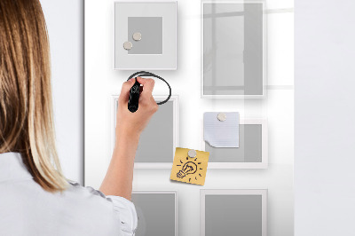 Memobord van glas met print inclusief neodymium magneten Een creatieve ruimte voor foto's en notities
