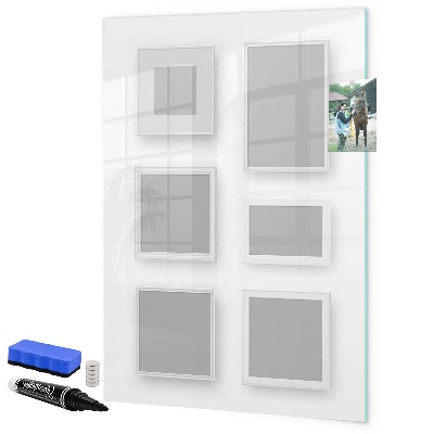 Memobord van glas met print inclusief neodymium magneten Een creatieve ruimte voor foto's en notities