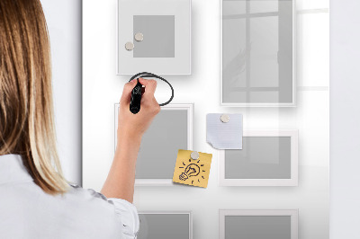 Memobord van glas met print inclusief neodymium magneten Een creatieve ruimte voor foto's en notities