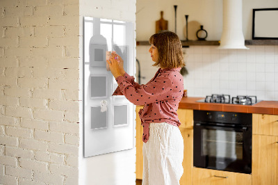 Memobord van glas met print inclusief neodymium magneten Een creatieve ruimte voor foto's en notities