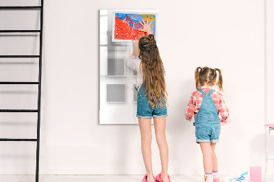 Memobord van glas met print inclusief neodymium magneten Een creatieve ruimte voor foto's en notities
