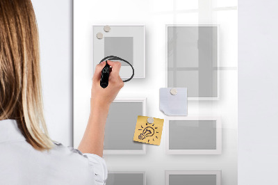 Memobord van glas met print inclusief neodymium magneten Een creatieve ruimte voor foto's en notities