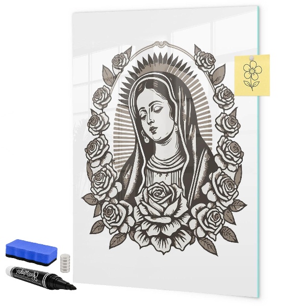 Decoratief glazen wandbord beschrijfbaar en magnetisch Stijlvol bord voor foto's en notities