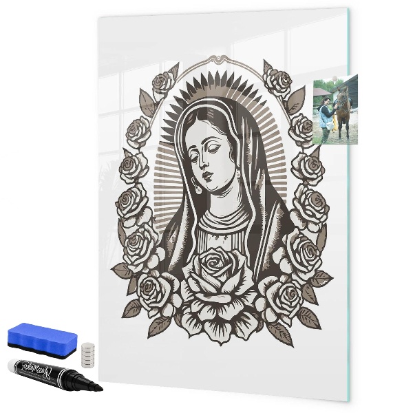 Decoratief glazen wandbord beschrijfbaar en magnetisch Stijlvol bord voor foto's en notities
