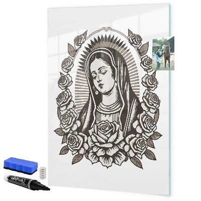 Decoratief glazen wandbord beschrijfbaar en magnetisch Stijlvol bord voor foto's en notities