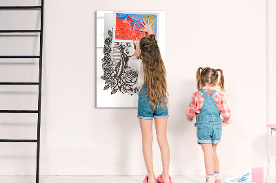 Decoratief glazen wandbord beschrijfbaar en magnetisch Stijlvol bord voor foto's en notities