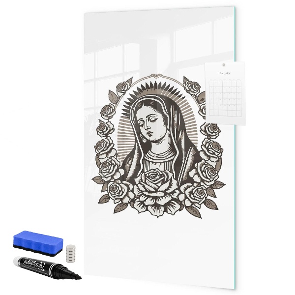 Decoratief glazen wandbord beschrijfbaar en magnetisch Stijlvol bord voor foto's en notities