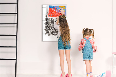Decoratief glazen wandbord beschrijfbaar en magnetisch Stijlvol bord voor foto's en notities