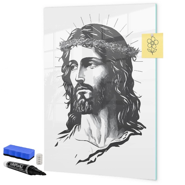 Memobord van glas met print inclusief neodymium magneten Inspiratie met liefde en hoop