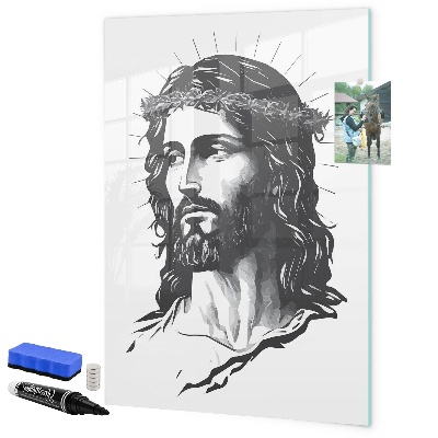 Memobord van glas met print inclusief neodymium magneten Inspiratie met liefde en hoop