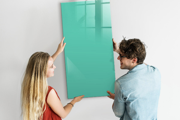 Memobord van glas met print inclusief neodymium magneten Een kleurrijk prikbord voor foto's en notities