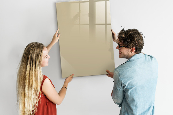 Decoratief glazen wandbord beschrijfbaar en magnetisch Notitie- en fotobord